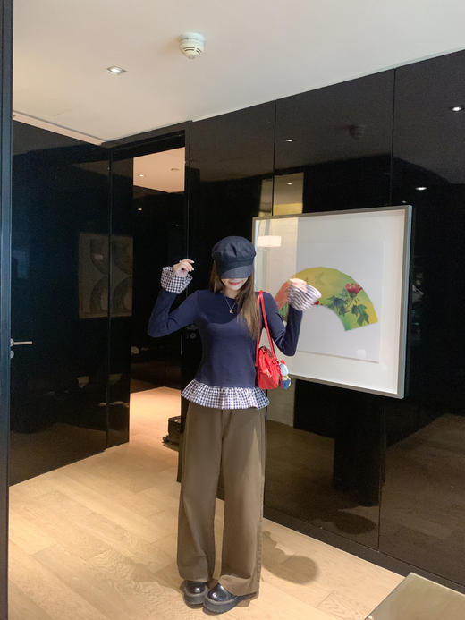 <曾小咸推荐>2.22现货秒杀 ！微信超特价！韩系拼接格子长袖（含丝巾） 日常119.99 立减50 秒杀69.99！！ 商品图11