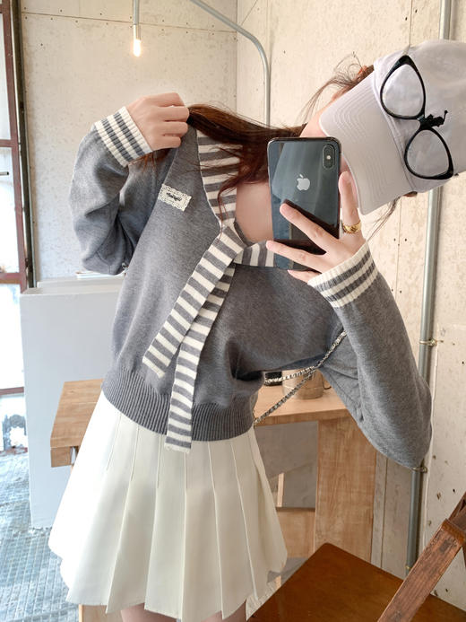 <曾小咸推荐>2.26现货秒杀 ！微信超特价！学院风披肩假两件针织衫 日常219.99 立减130 秒杀89.99！！ 商品图10