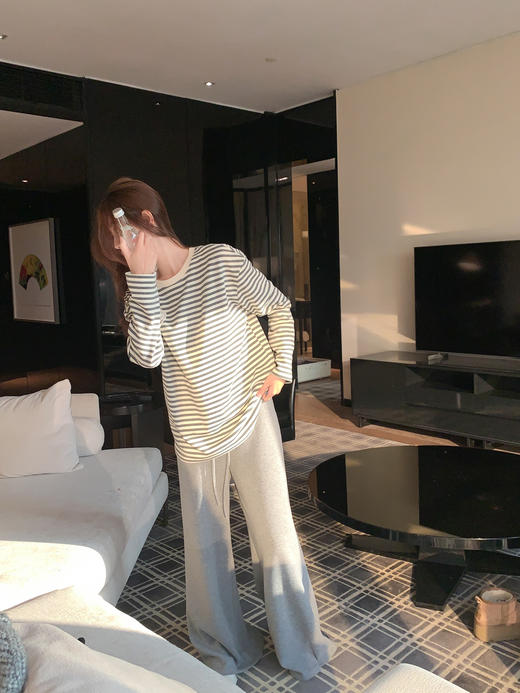 <曾小咸推荐>3.16 现货秒杀 ！微信超特价！韩系条纹长袖t恤 日常149.99 立减80 秒杀69.99！！休闲裤 秒杀79.99！！ 商品图8