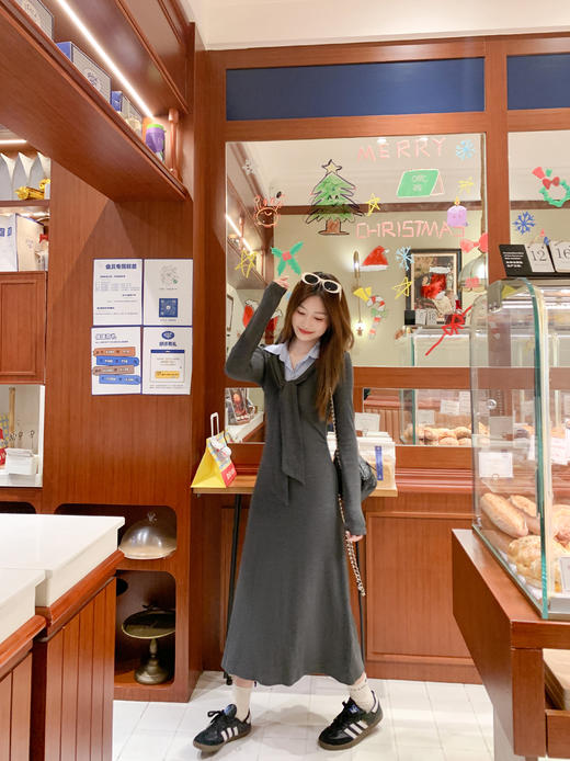 <曾小咸推荐>2.20现货秒杀 ！微信超特价！韩系绑带假两件连衣裙 日常229.99 立减130 秒杀99.99！！ 商品图9