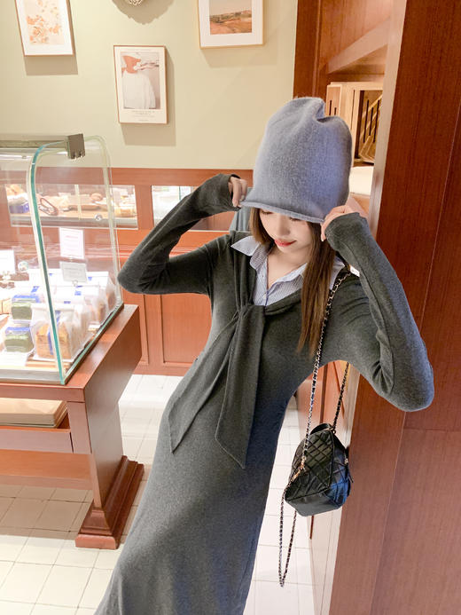 <曾小咸推荐>2.20现货秒杀 ！微信超特价！韩系绑带假两件连衣裙 日常229.99 立减130 秒杀99.99！！ 商品图8