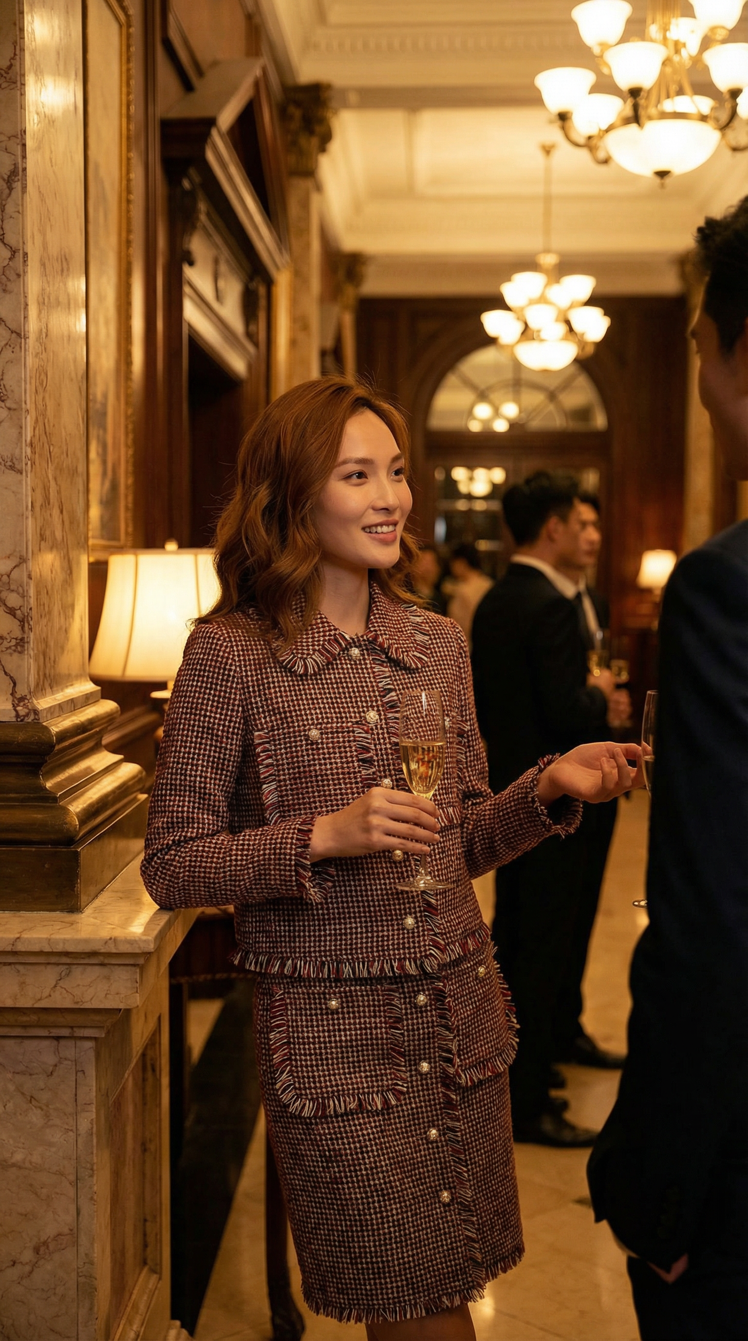 HN 秀场同款翻领虚边小香外套