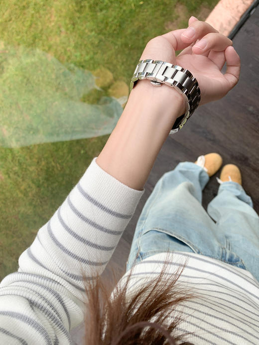 <曾小咸推荐>2.27现货秒杀 ！微信超特价！韩系撞色条纹衫 日常159.99 立减90 秒杀69.99！！ 商品图7