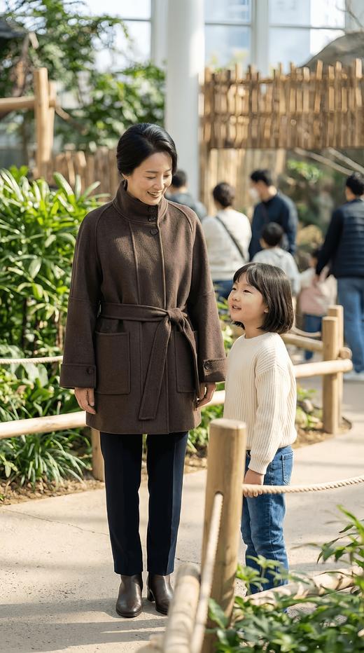 加扣立领系带双面手工大衣 商品图1