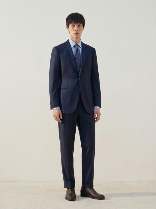 「28款可选」Stylbiella Cube 四经四纬390克重强捻抗皱澳洲美丽诺羊毛全麻衬西装套装 商品图4