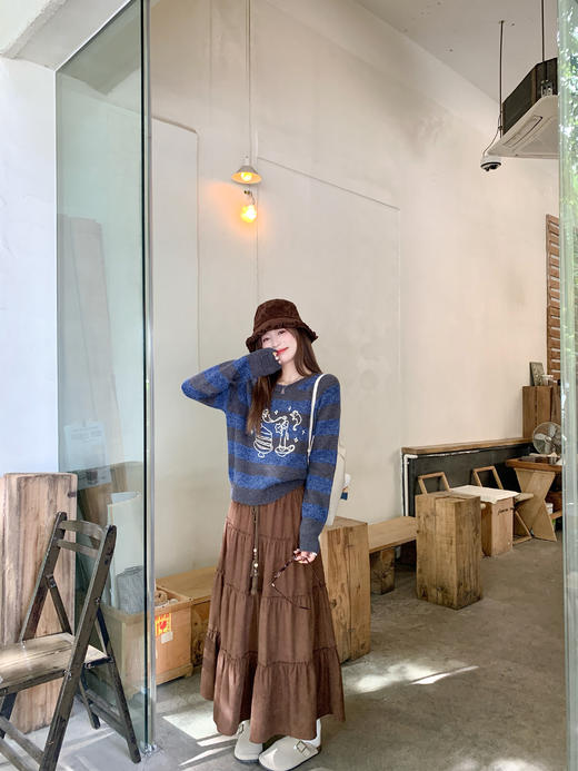 <曾小咸推荐> 2.20 现货秒杀 ！微信超特价！复古条纹印花毛衣 日常199.99 立减110 秒杀89.99！！ 半身裙 秒杀79.99！！ 商品图14