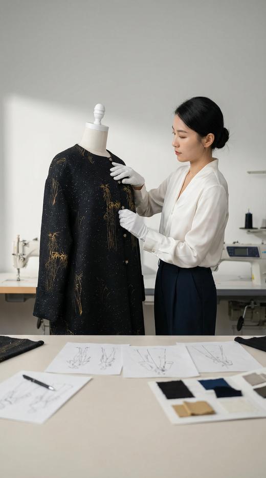 HN 玉兰花口宽翻边风衣 商品图7