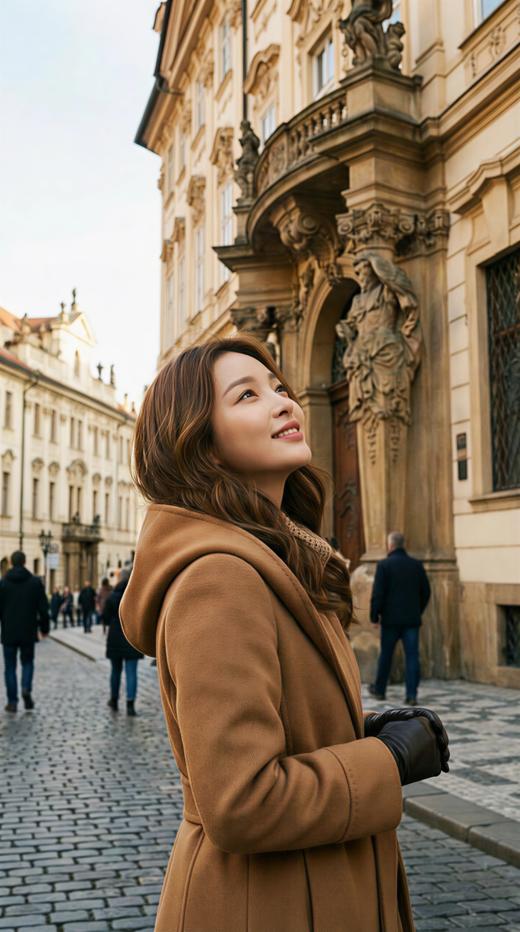 连帽浴袍款设计系带双面手工长款大衣 商品图6