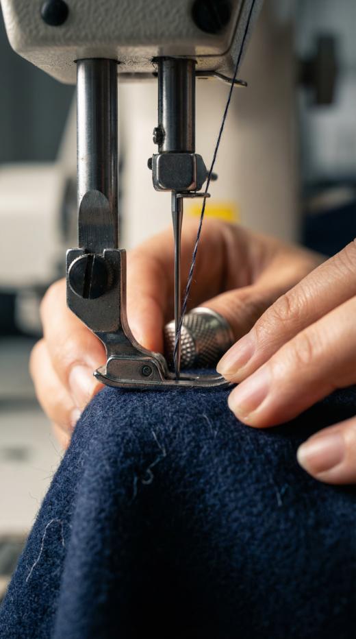 LV领袖口拼接螺纹设计长款双面手工大衣 商品图3