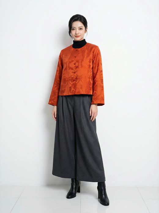 SC1A09_胭脂色_上衣外套_春季_圆领提花盘扣新中式短款_高级女装_BERNIEELEN 伯妮斯茵 商品图1