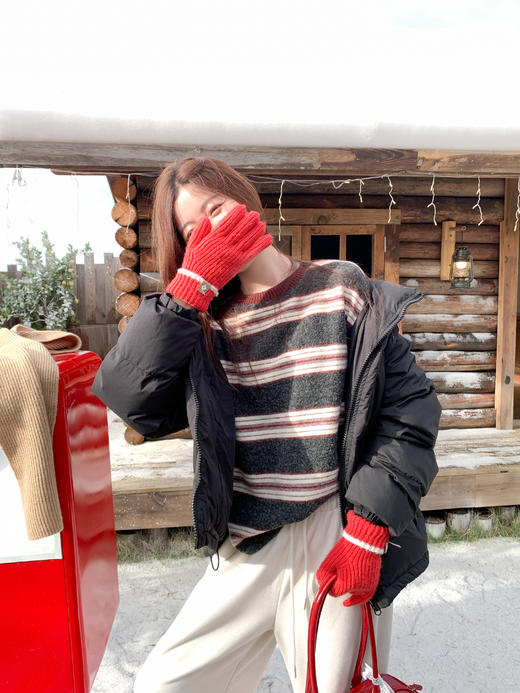 <曾小咸推荐>2.20现货秒杀 ！微信超特价！2色磨毛撞色条纹T恤 日常149.99 立减80 秒杀69.99！！ 商品图10