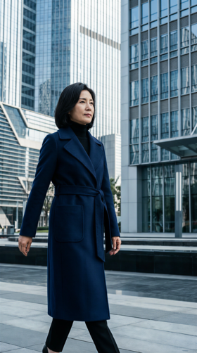 MM立领双袋双面手工羊绒大衣