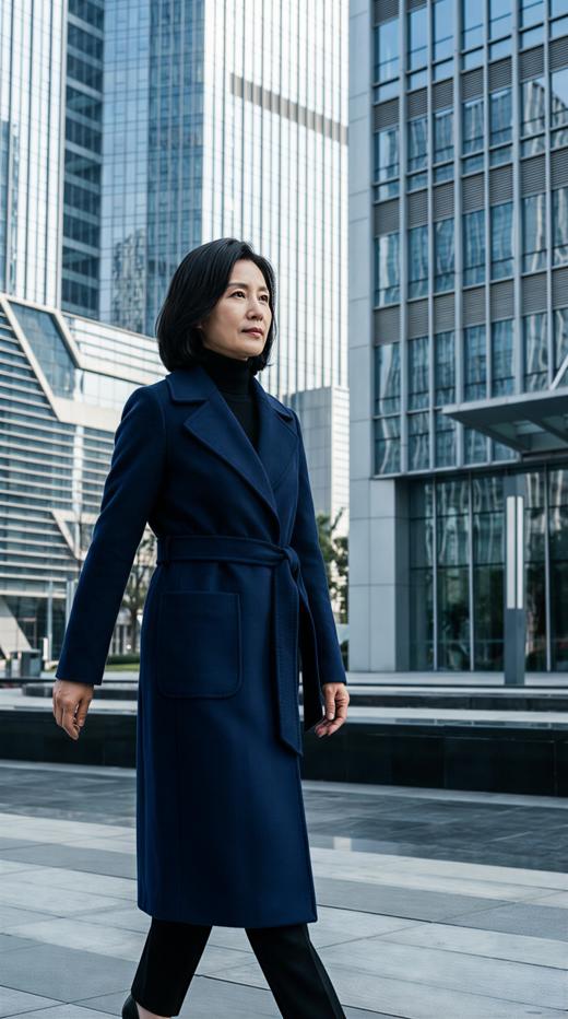 MM立领双袋双面手工羊绒大衣 商品图0