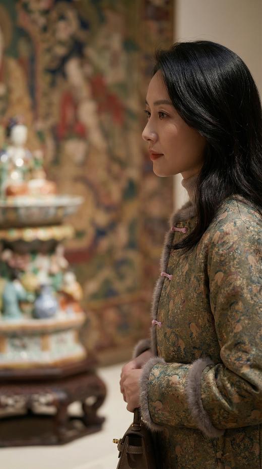 HN 水貂毛夹棉新中式圆领外套 商品图2