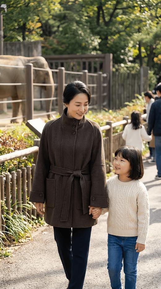 加扣立领系带双面手工大衣 商品图4