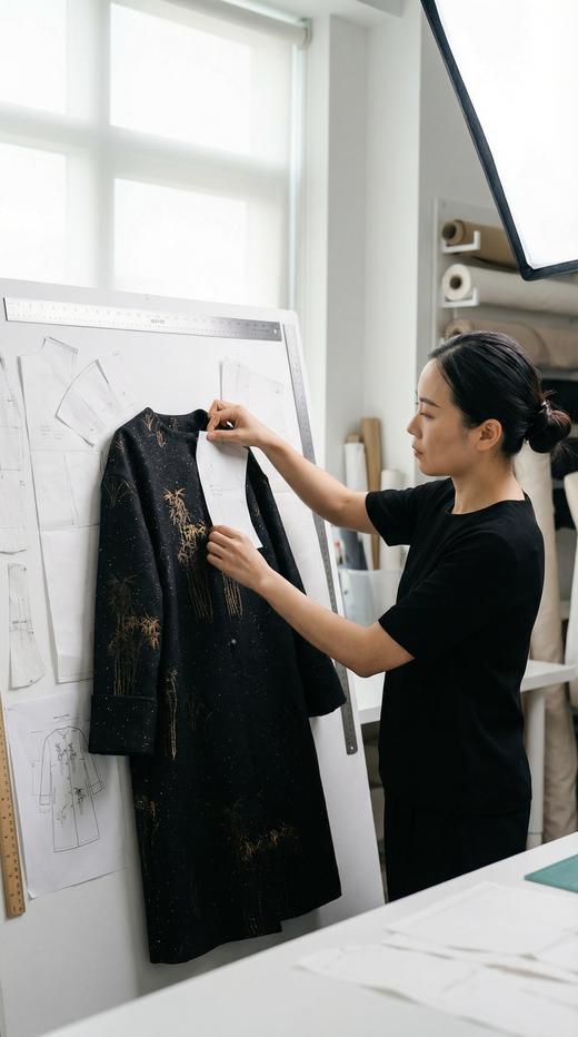 HN 玉兰花口宽翻边风衣 商品图3