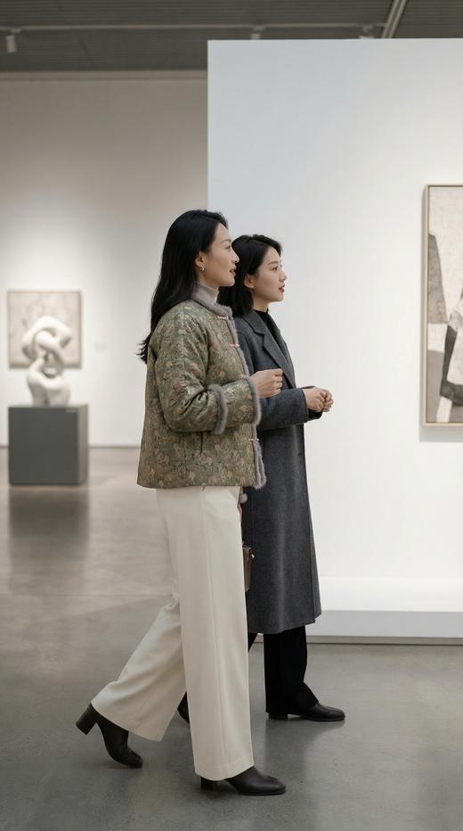 HN 水貂毛夹棉新中式圆领外套 商品图7