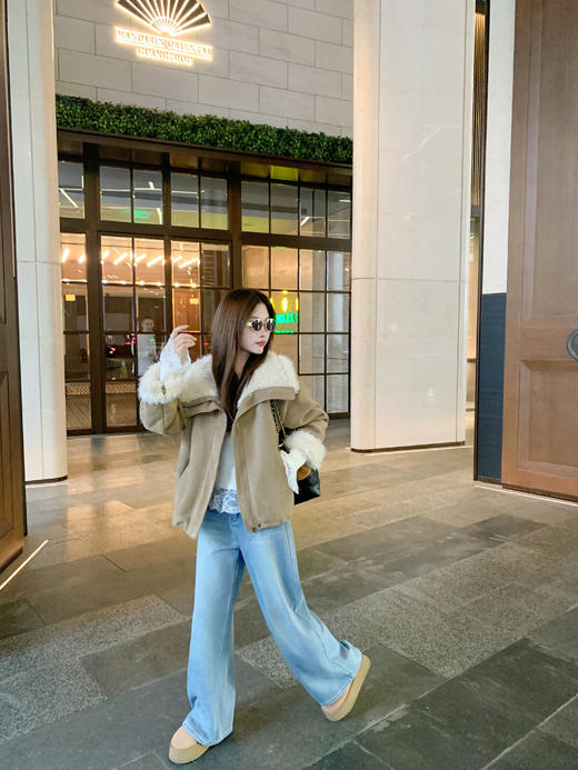 <曾小咸推荐>2.20 现货秒杀 ！微信超特价！韩系复古直筒加绒牛仔裤 日常229.99 立减130 秒杀99.99！！外套 秒杀199.99 商品图9