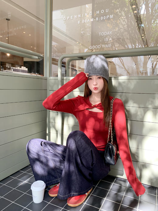 <曾小咸推荐>2.20 现货秒杀 ！微信超特价！韩系镂空修身T恤 日常119.99 立减60 秒杀59.99！！ 商品图9