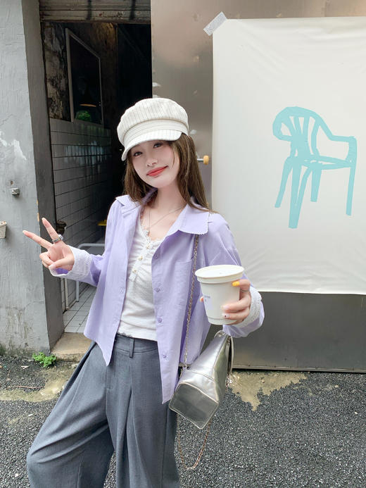 <曾小咸推荐>2.21现货秒杀 ！微信超特价！韩系蕾丝边V领长袖T恤 日常109.99 立减50 秒杀59.99！！西装裤 秒杀89.99！！ 商品图9