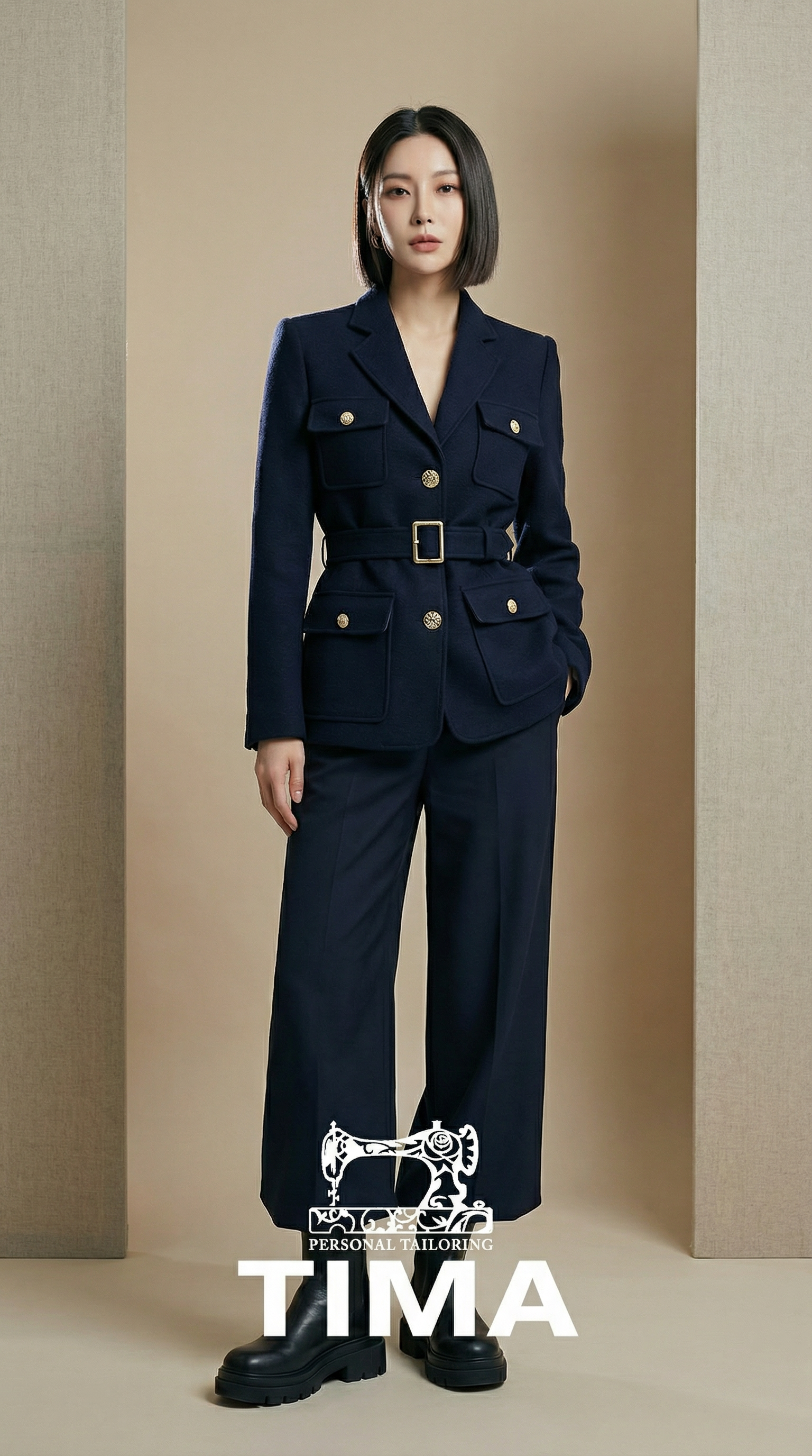 MK系带实用口袋西装外套