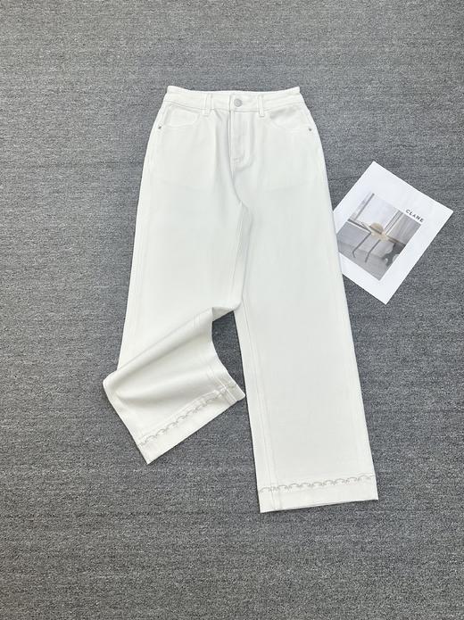 SC1L08_凝脂色_牛仔裤_春季_高腰直筒九分裤脚_高级女装_BERNIEELEN 伯妮斯茵 商品图0