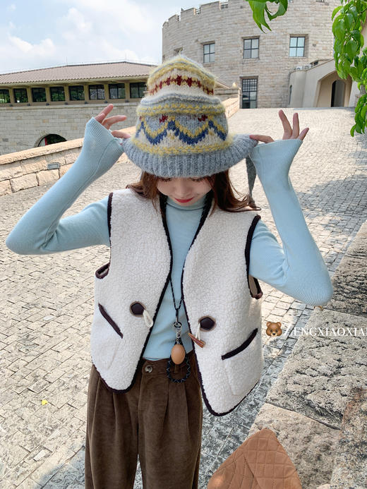 <曾小咸推荐>2.20现货秒杀 ！微信超特价！复古撞棕色边马甲 日常149.99 立减70 秒杀79.99！！ 商品图7