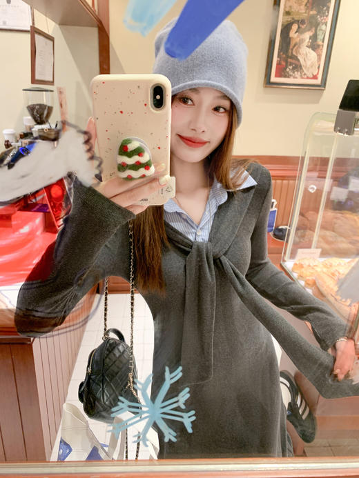 <曾小咸推荐>2.20现货秒杀 ！微信超特价！韩系绑带假两件连衣裙 日常229.99 立减130 秒杀99.99！！ 商品图10