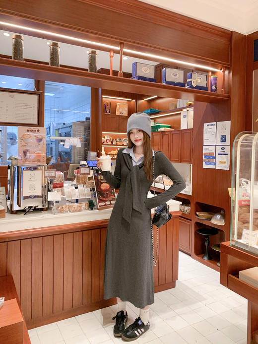 <曾小咸推荐>2.20现货秒杀 ！微信超特价！韩系绑带假两件连衣裙 日常229.99 立减130 秒杀99.99！！ 商品图11