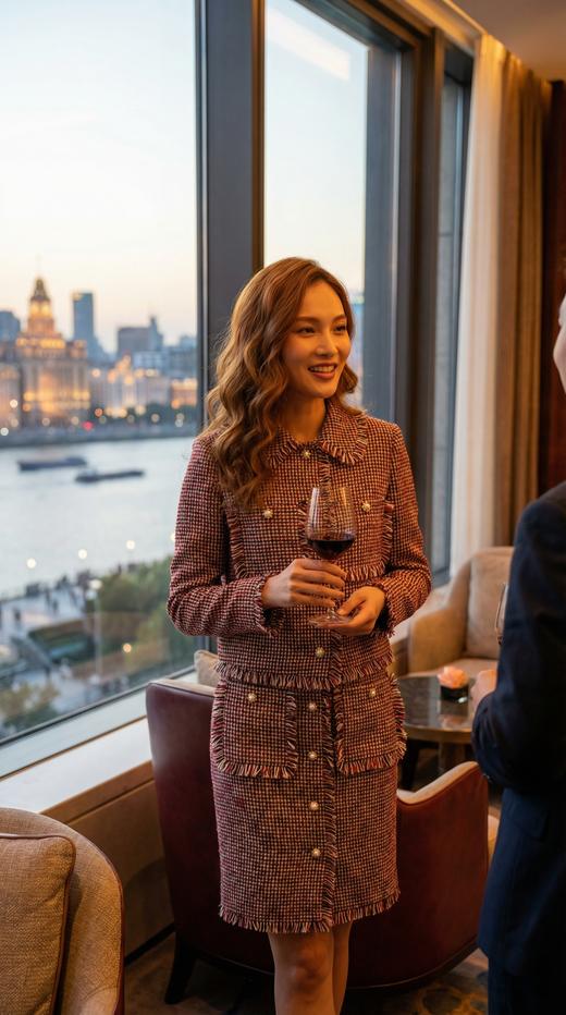 HN 秀场同款翻领虚边小香外套 商品图5