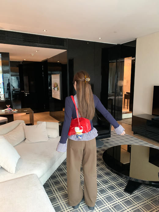 <曾小咸推荐>2.22现货秒杀 ！微信超特价！韩系拼接格子长袖（含丝巾） 日常119.99 立减50 秒杀69.99！！ 商品图8