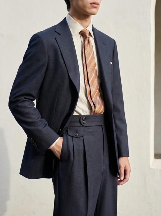 「28款可选」Stylbiella Cube 四经四纬390克重强捻抗皱澳洲美丽诺羊毛全麻衬西装套装 商品图2