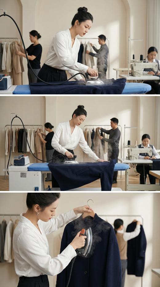 LV领袖口拼接螺纹设计长款双面手工大衣 商品图4