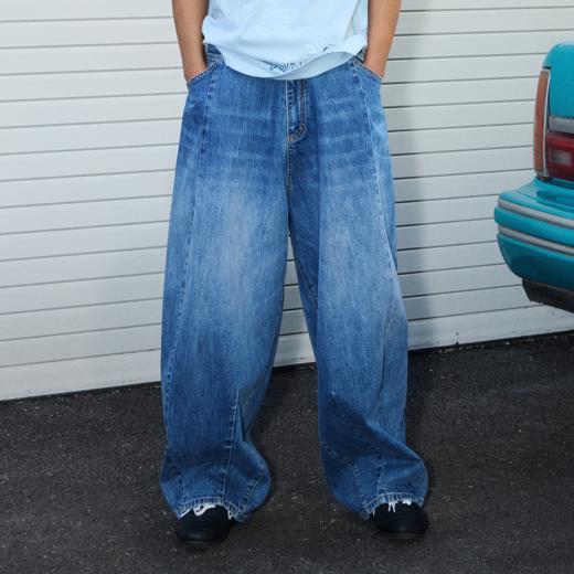 GOODBAI 916 EXPRESS 重色水洗宽松休闲气球廓形裤牛仔裤 商品图0