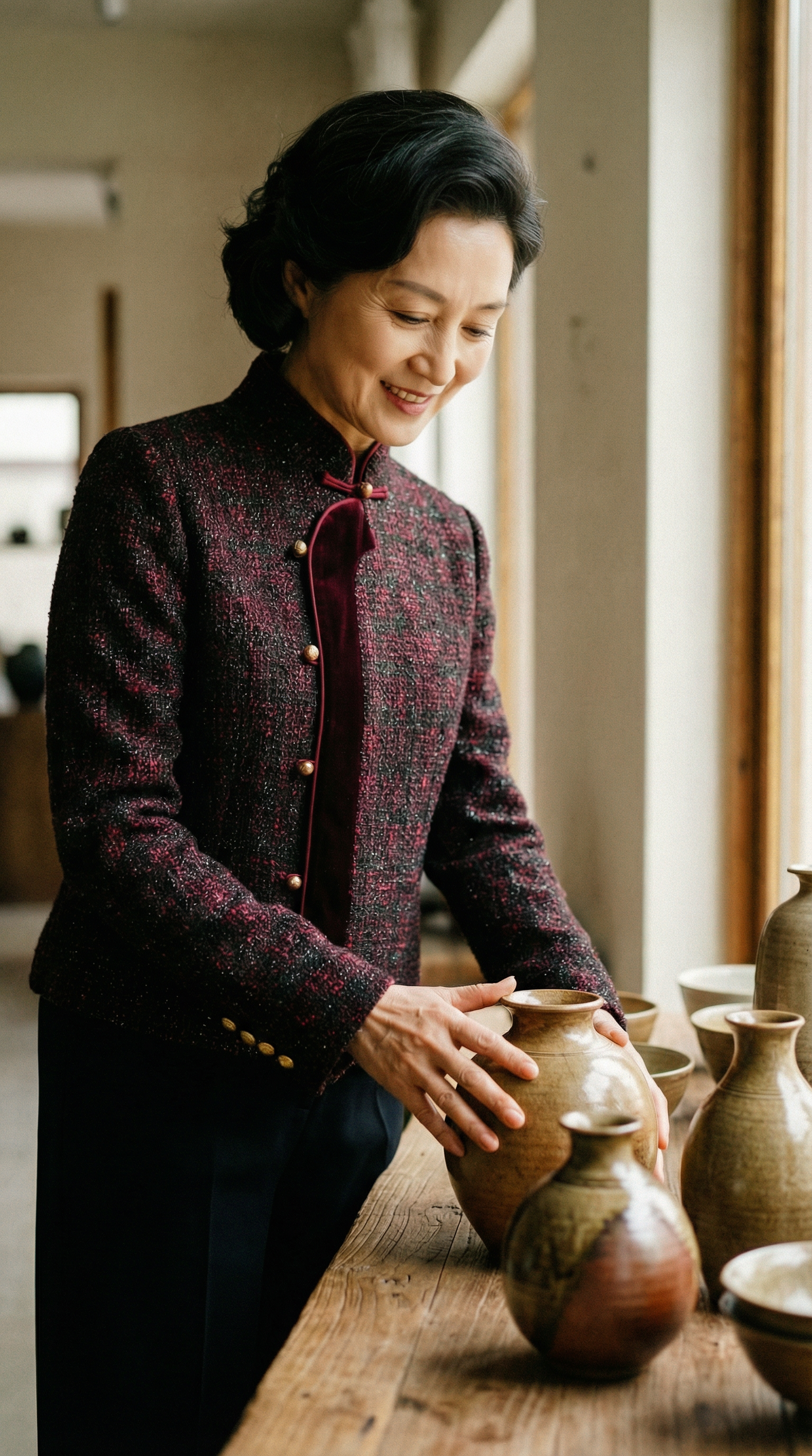 HN 新中式斜襟绣花盘扣小香外套