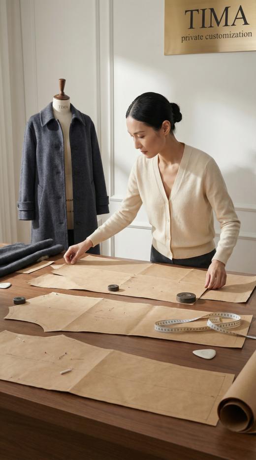 单排扣直插袋无里衬精致工艺长款大衣 商品图3