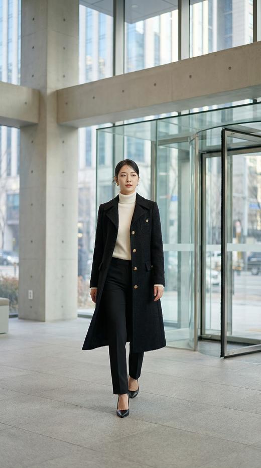 GU三口袋双明线后腰加袢中长款大衣 商品图1