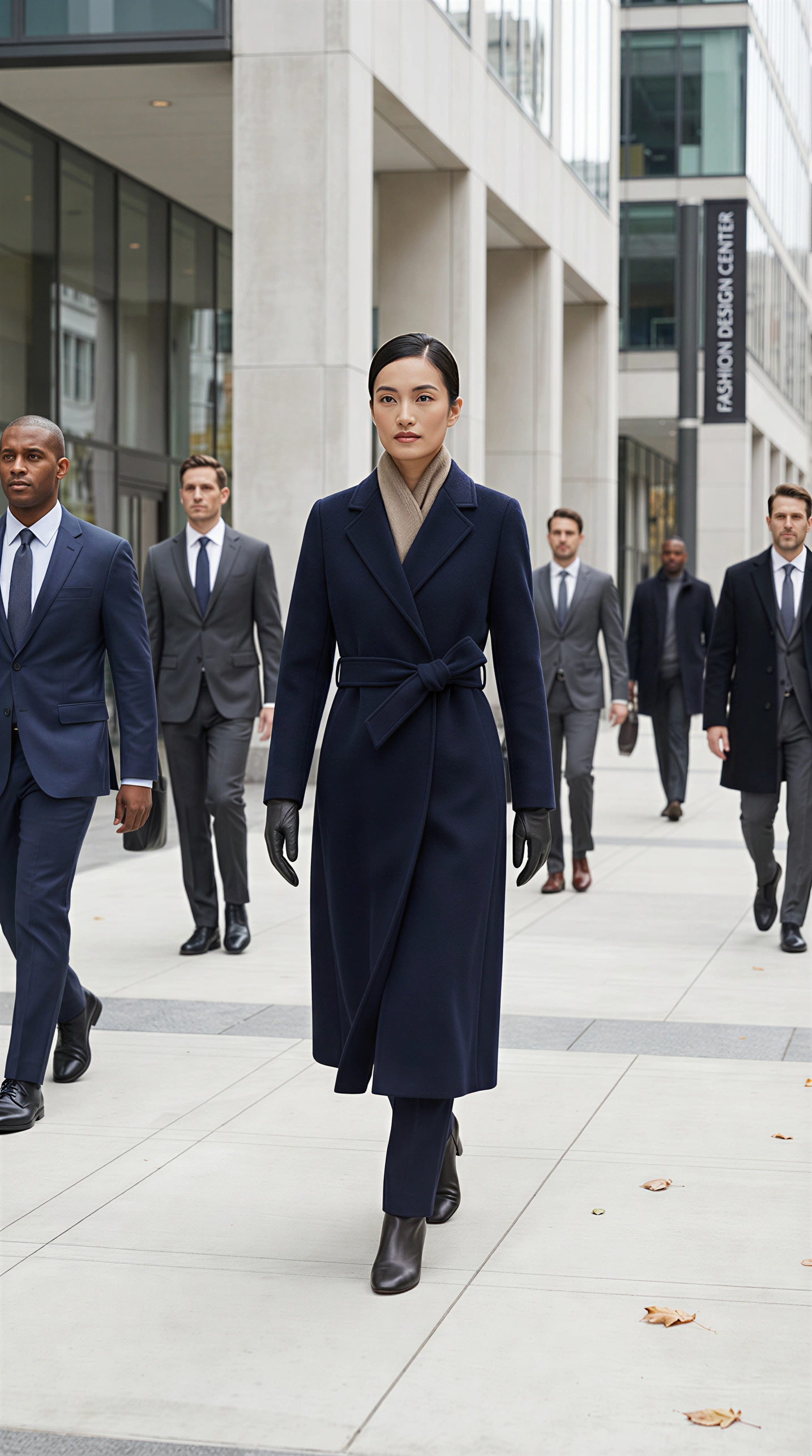 GD设计女王大摆双面手工超长腰带大衣