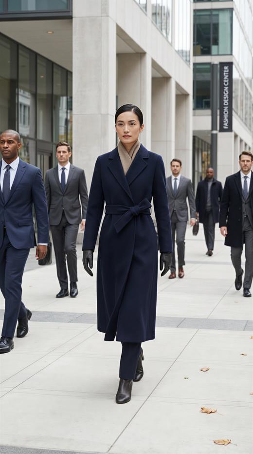 GD设计女王大摆双面手工超长腰带大衣 商品图0