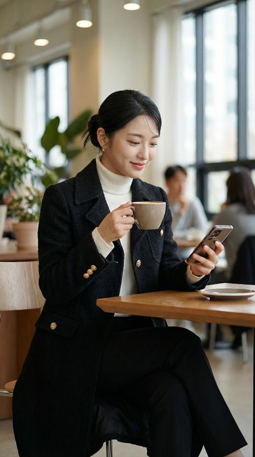 GU三口袋双明线后腰加袢中长款大衣 商品图3