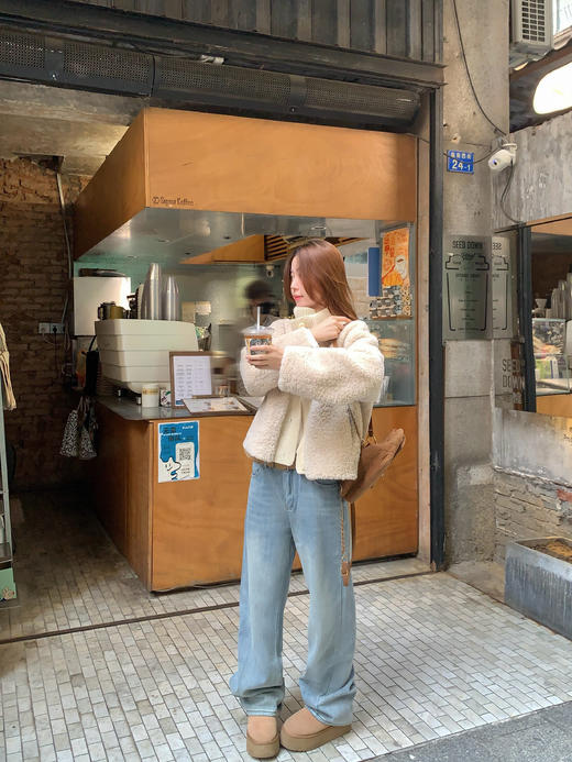 <曾小咸推荐>2.21现货秒杀 ！微信超特价！2色针织立领拼接羊羔毛外套 日常429.99 立减260 秒杀169.99！！ 商品图7