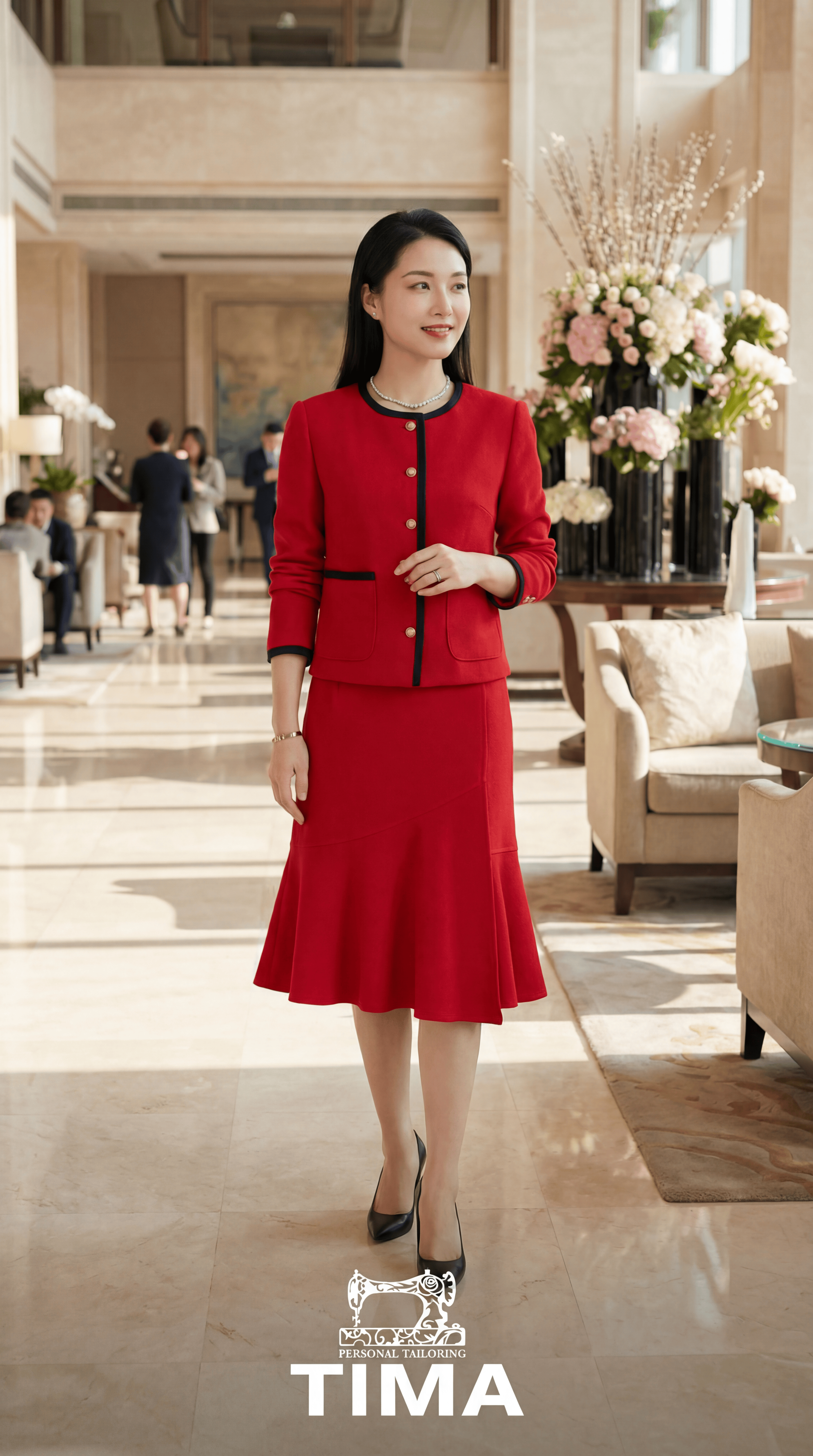 鱼尾摆不规则半裙