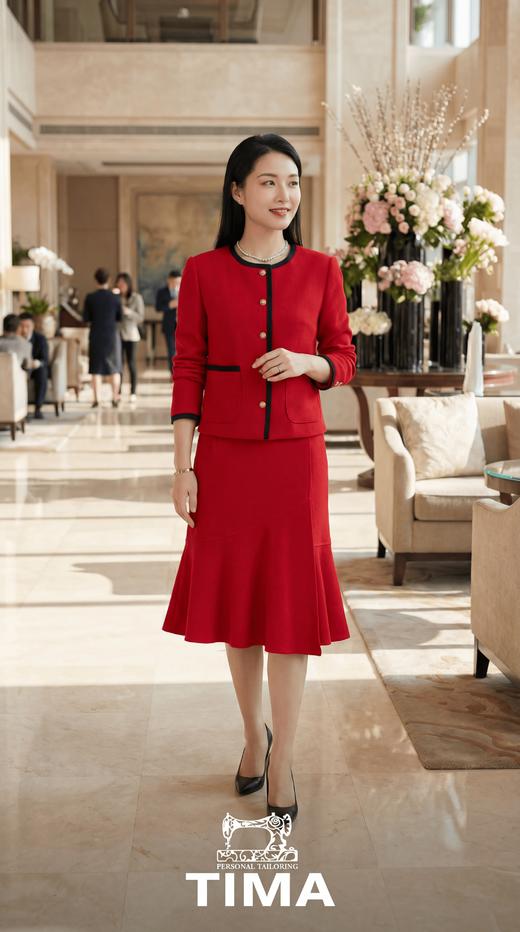 宽撞色滚边精致圆领小扣百搭外套 商品图4