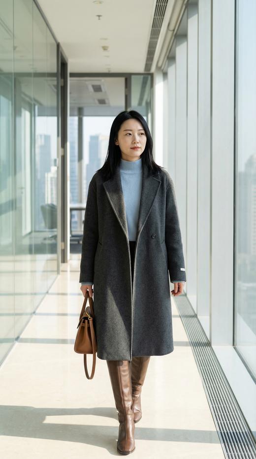 西服领简约版型双面手工大衣 商品图0