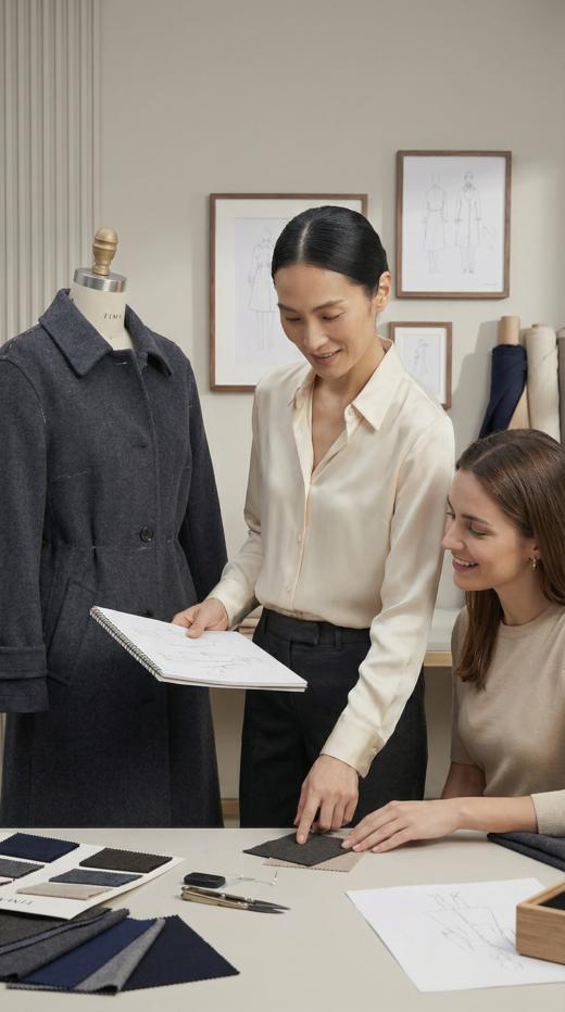 单排扣直插袋无里衬精致工艺长款大衣 商品图2