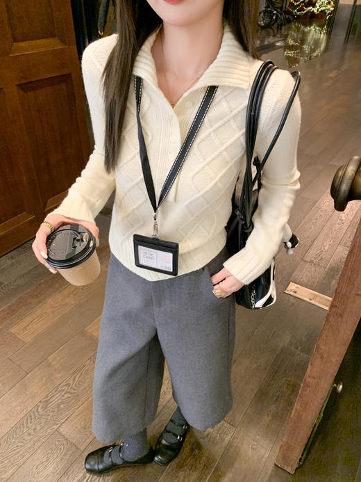 <曾小咸推荐>2.21现货秒杀 ！微信超特价！韩系翻领针织衫 日常189.99 立减100 秒杀89.99！！休闲裤 秒杀89.99！！ 商品图7