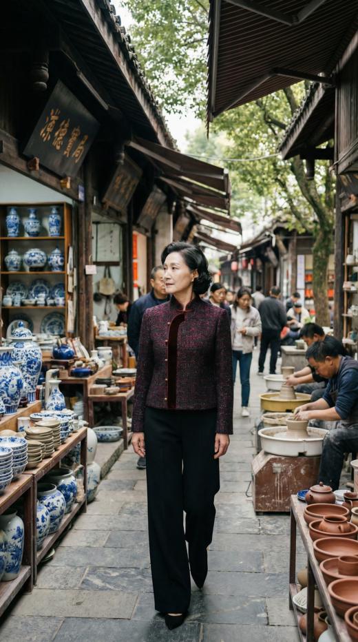 HN 通勤宽松收褶休闲八分裙裤 商品图3