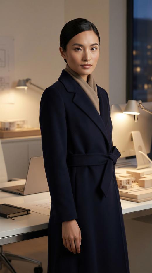 GD设计女王大摆双面手工超长腰带大衣 商品图6