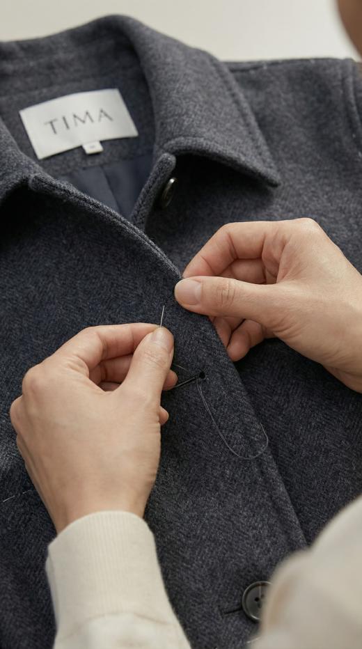 单排扣直插袋无里衬精致工艺长款大衣 商品图7