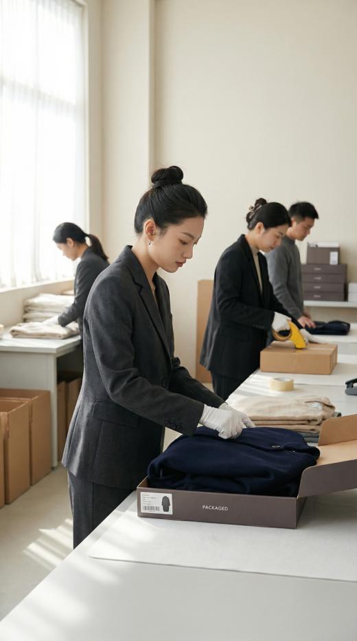 LV领袖口拼接螺纹设计长款双面手工大衣 商品图7